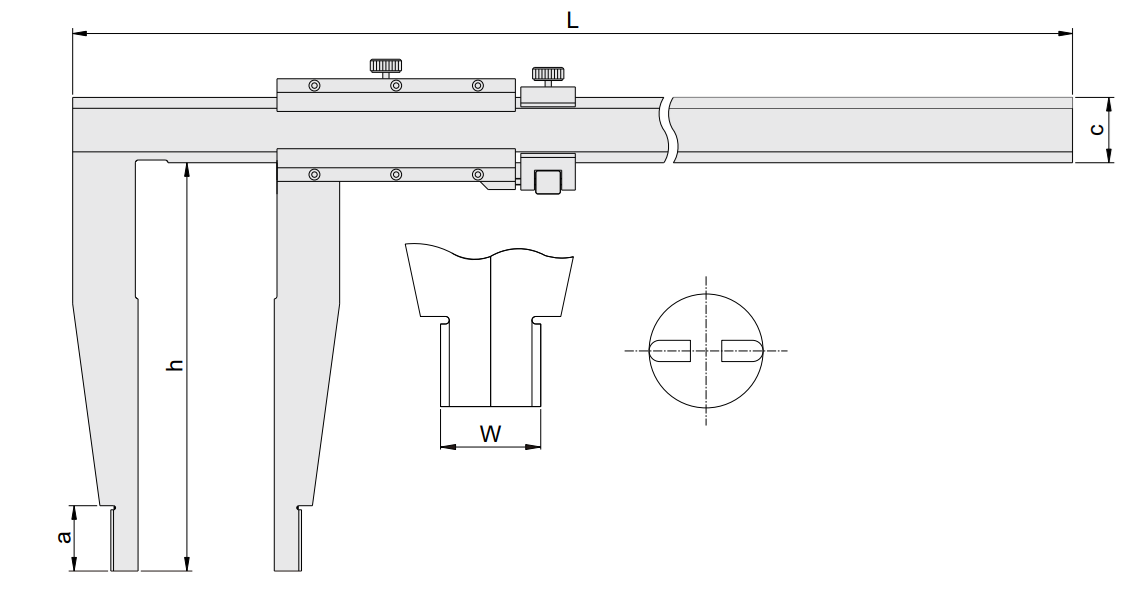 Asimeto 0-1000 mm x 0.05 Uzun Çene Mekanik Kumpas